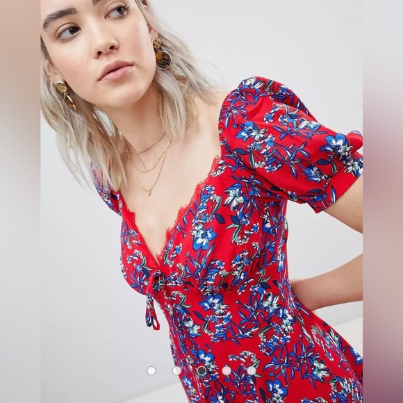 Boohoo Floral Prairie Bustier Dress - Picture 2 of 3